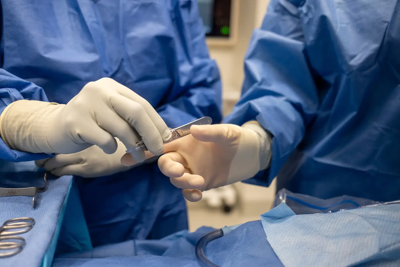 Doctors performing surgery