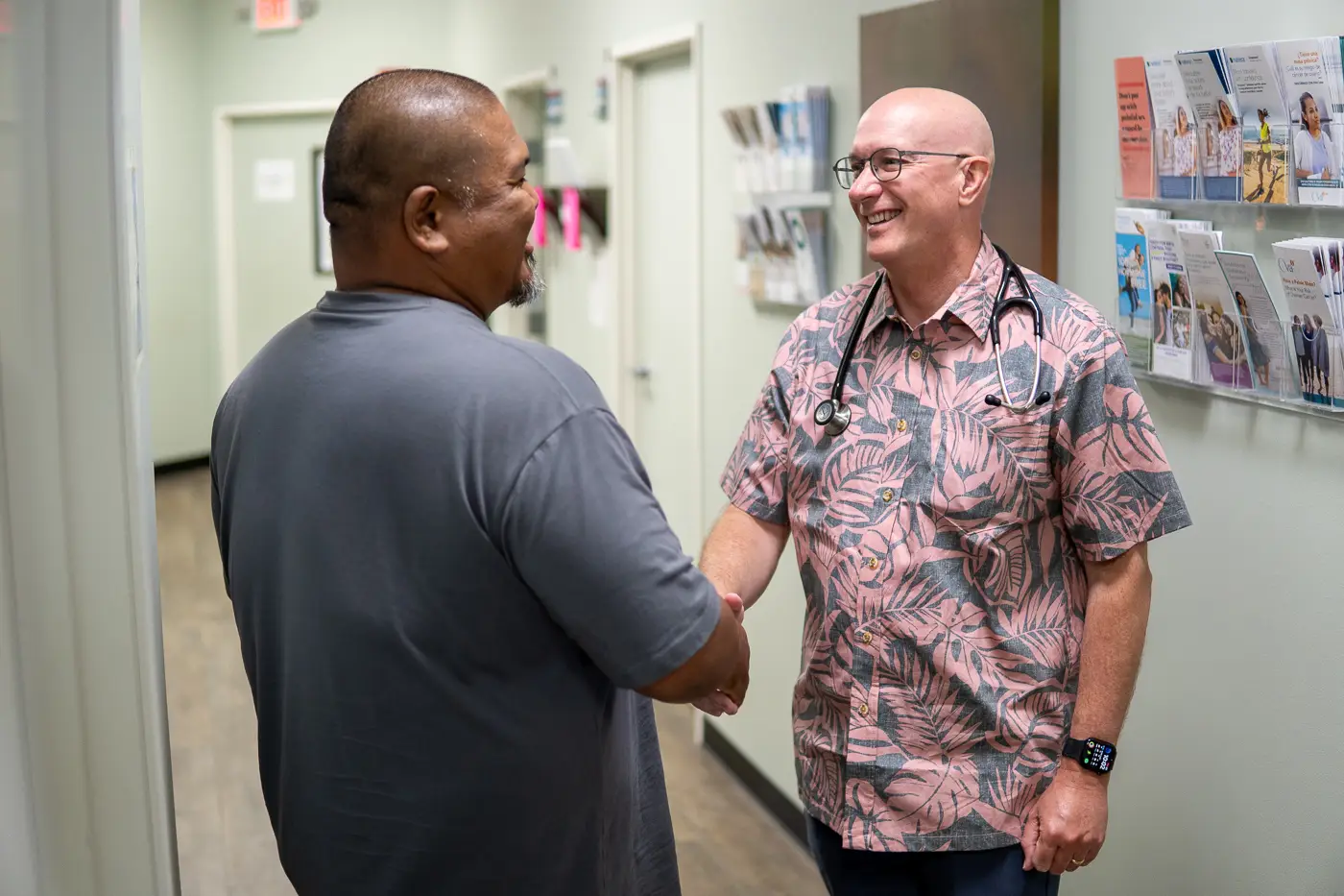 doctor greeting patient
